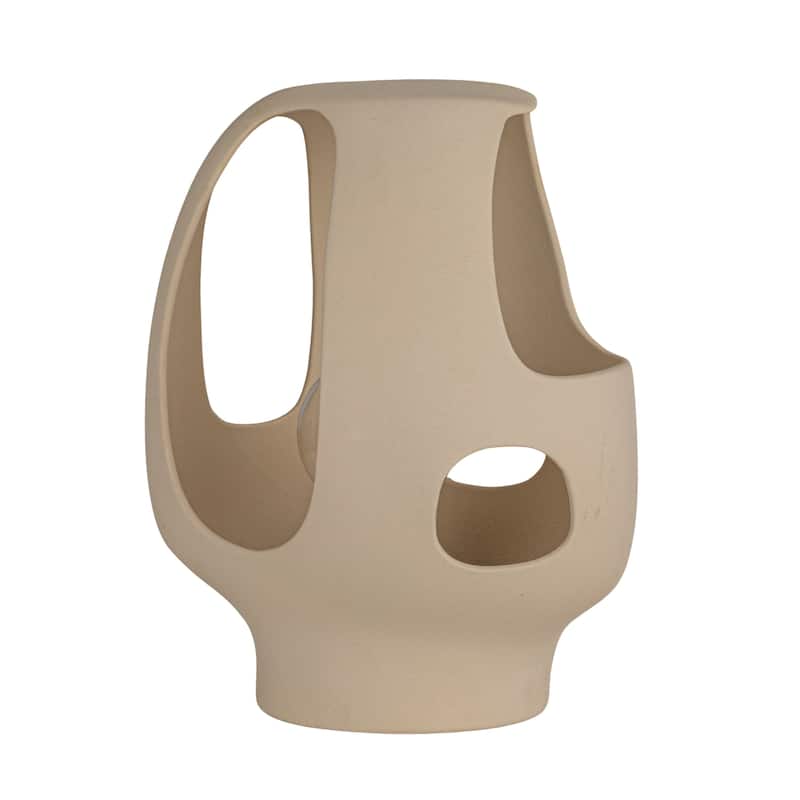 Ceramic Table Lamp with Cut-Outs, Volcano Finish, White - 9.5"L x 6.6"W x 12.3"H