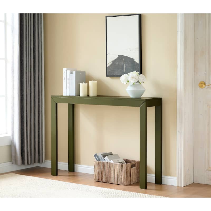 Russell Collection Modern Wood Rectangle Console Table - Avocado