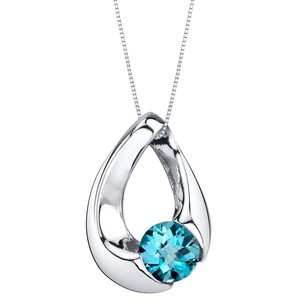 1 ct London Blue Topaz Pendant in Sterling Silver