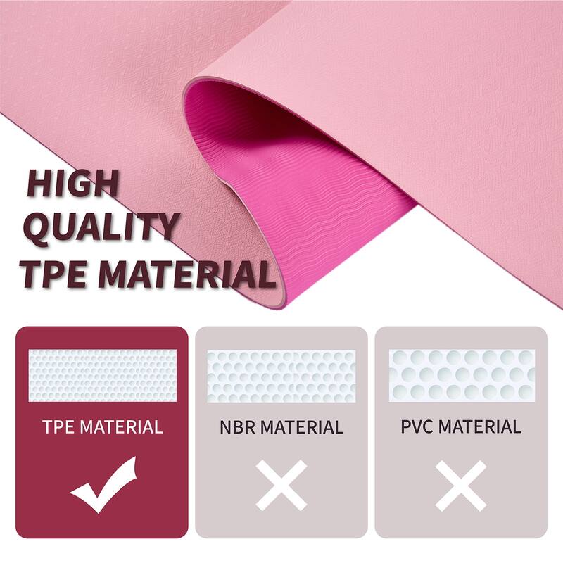 72"x24" Non-Slip TPE Yoga Mat, Professional Exercise Mat for Pilates