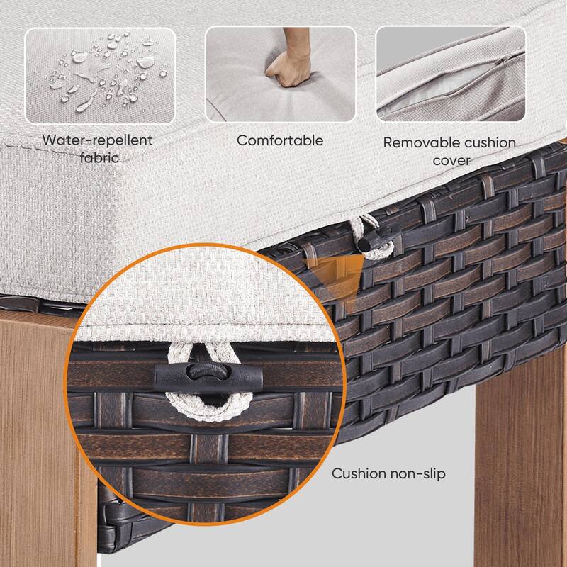 Pocassy Outdoor Sofa Patio Swivel Chair Funiture Set