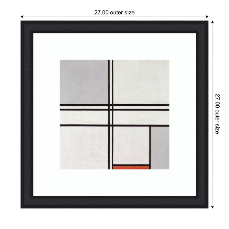 Kate and Laurel Framed Art Piet Mondrian Composition No 1 Gray Red 1935 by The Art Institute of Chicago