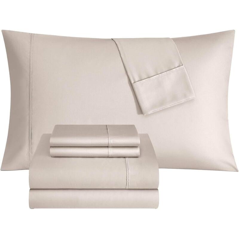 Thomasville 1500 Thread Count Beige Piece Premium Cotton Rich Sateen Sheet Set
