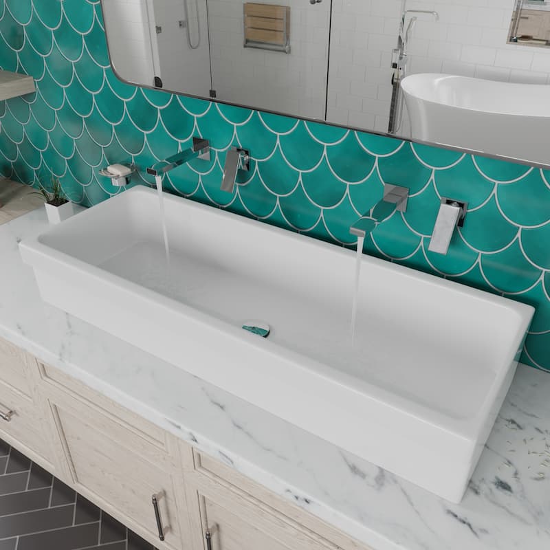 ALFI brand White Fireclay 48-inch Above-mount Bath Trough Sink