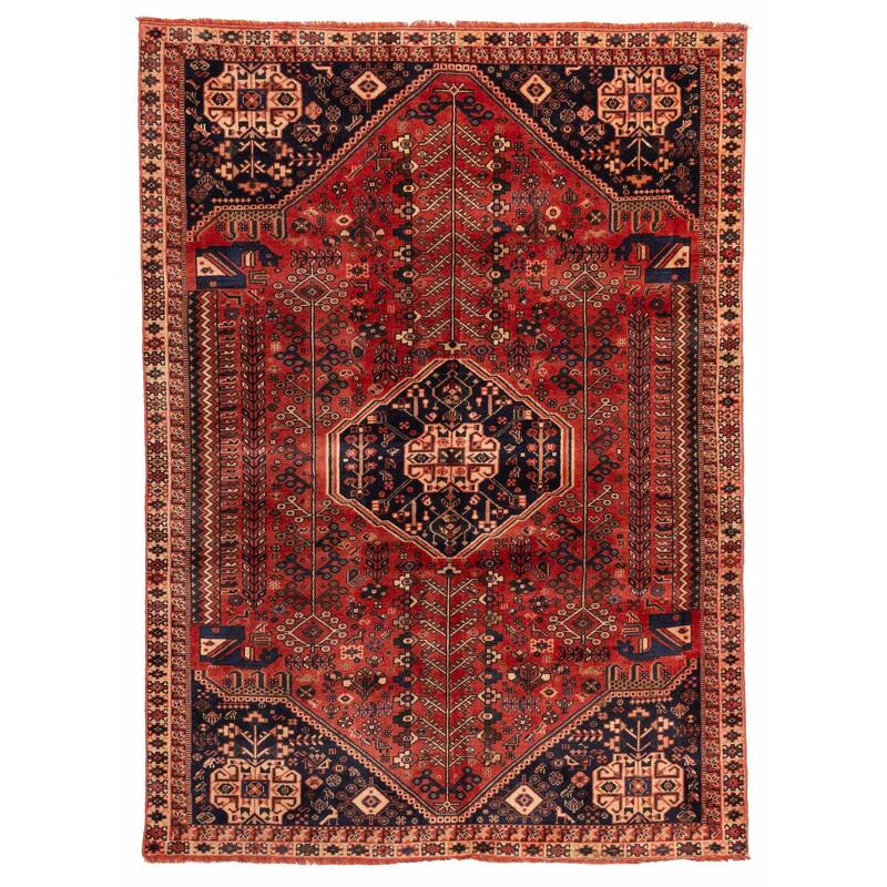 ECARPETGALLERY Hand-knotted Melis Vintage Red Wool Rug - 5'5 x 7'6