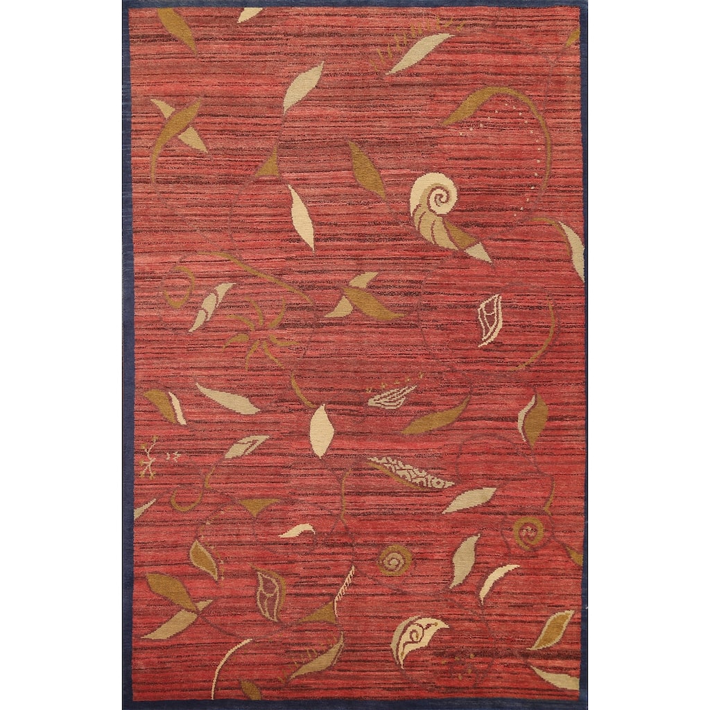 Vegetable Dye Nepalese Oriental Home Decor Area Rug Wool Hand-knotted - 6'2" x 9'1"