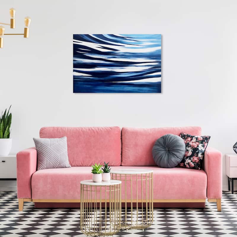 Wynwood Studio Nautical and Coastal Ripples on the Surface Blue and Nautical & Coastal Wall Art Canvas Print - 24 x 36