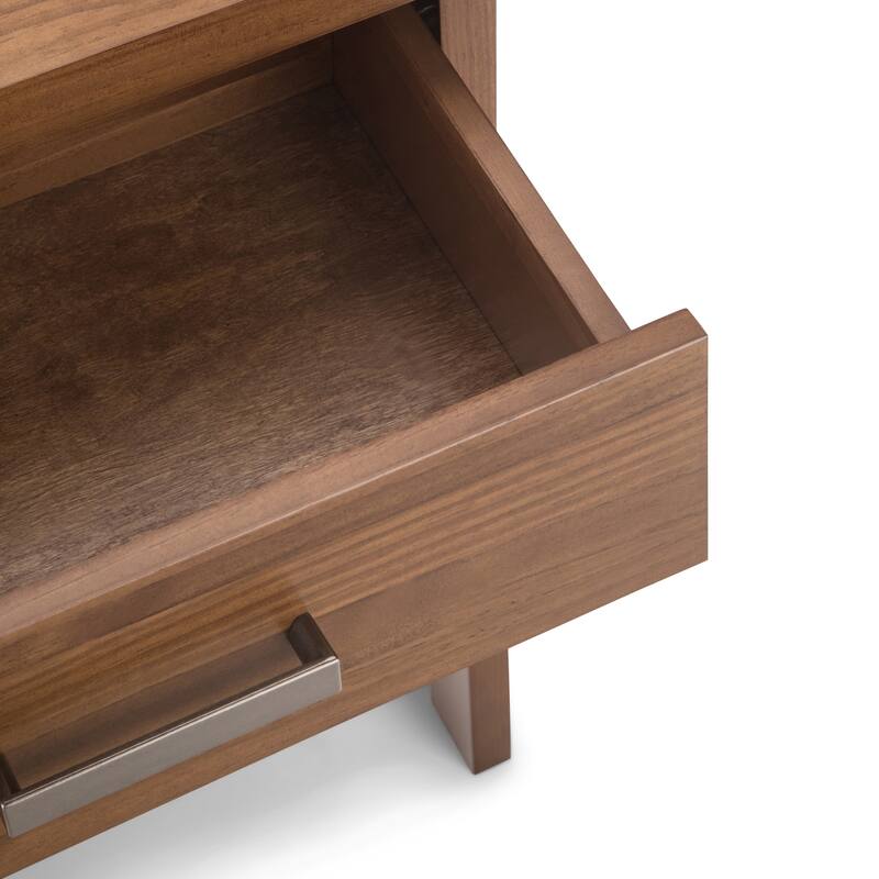 WYNDENHALL Hawkins SOLID WOOD 24 inch Wide Modern Industrial Bedside Nightstand Table