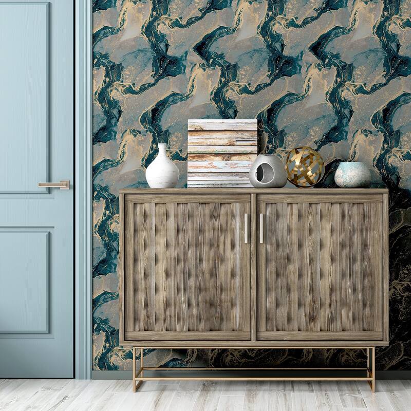 Arthouse Ursula Dark Blue Abstract Wallpaper