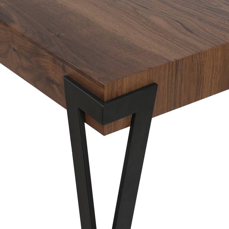43-inch Industrial Wood and Metal Coffee Table - 17" H x 43.38" W x 24.5" D