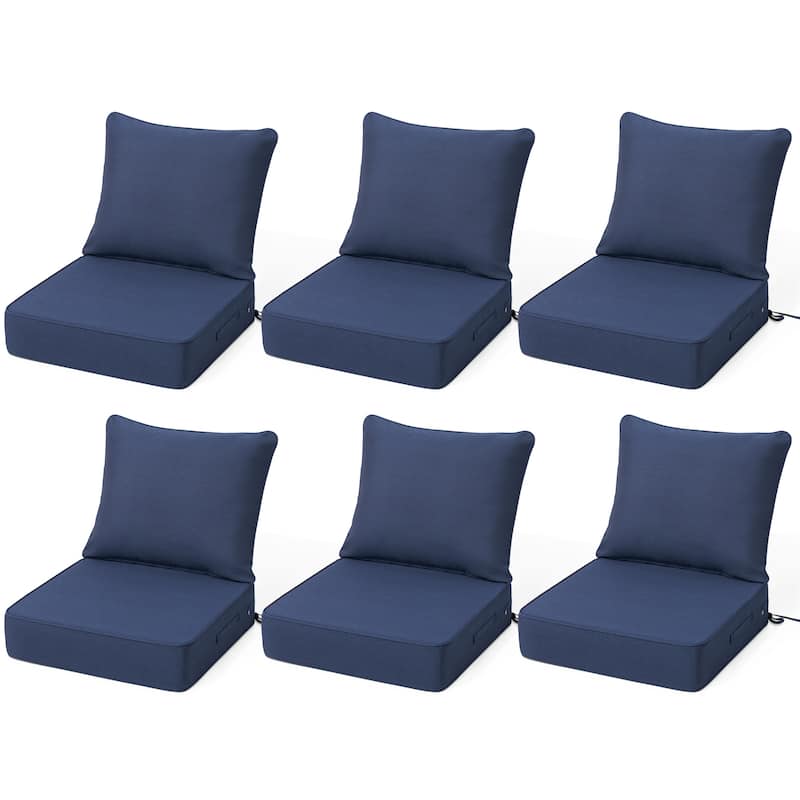 Crestlive Products Outdoor Premium Deep Seat Cushion Set - 6PC - Navy Blue