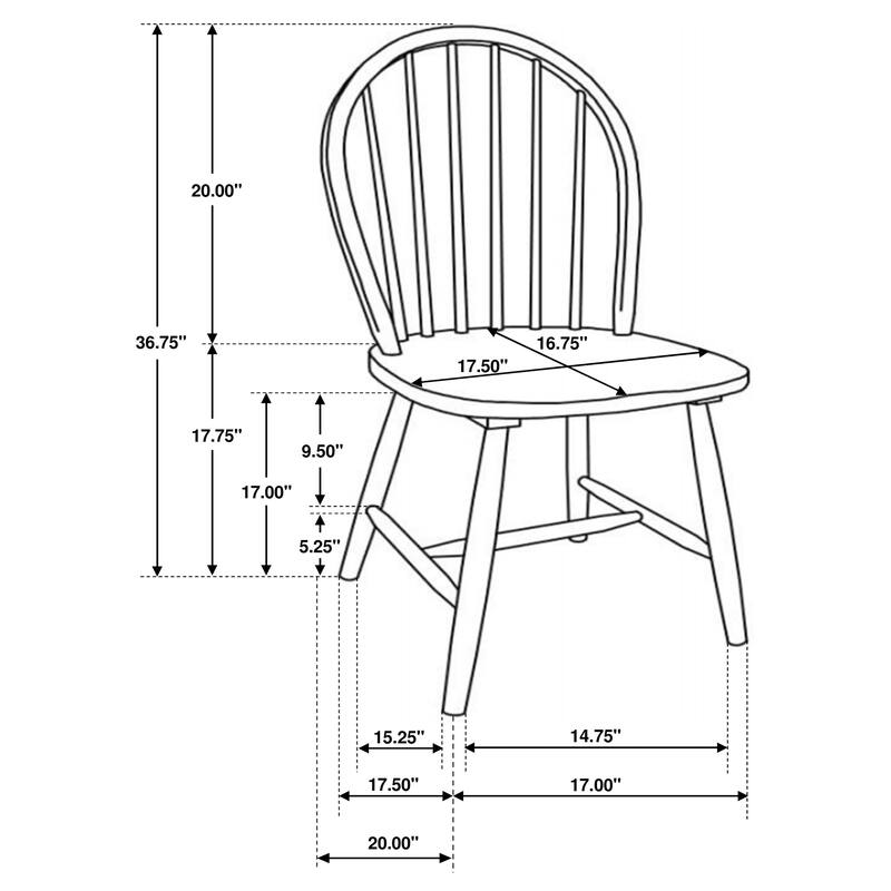 Cinder Natural and White Windsor Dining Side Chair (Set of 4)