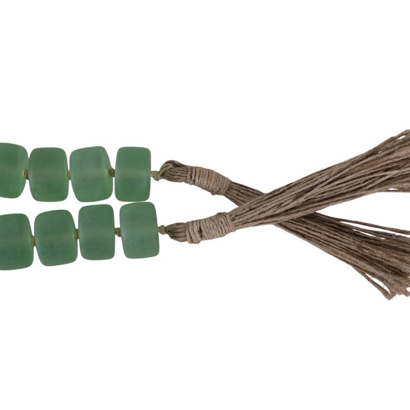 Resin Jute Decorative Beads Tassel Accents Featuring Woven Detailing
