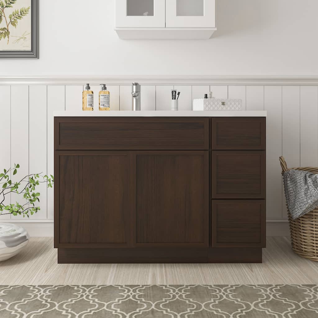 Vanity Art 42" Birch Freestanding Bathroom Vanity Cabinet without Top