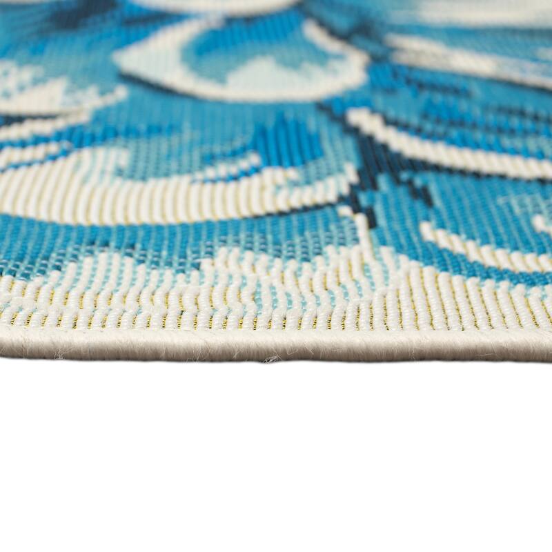 Liora Manne Esencia Mum Indoor/Outdoor Mat Blue 3'3"x3'3"