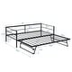 preview thumbnail 5 of 6, Twin Size Black Metal Daybed with Pop-up Trundle