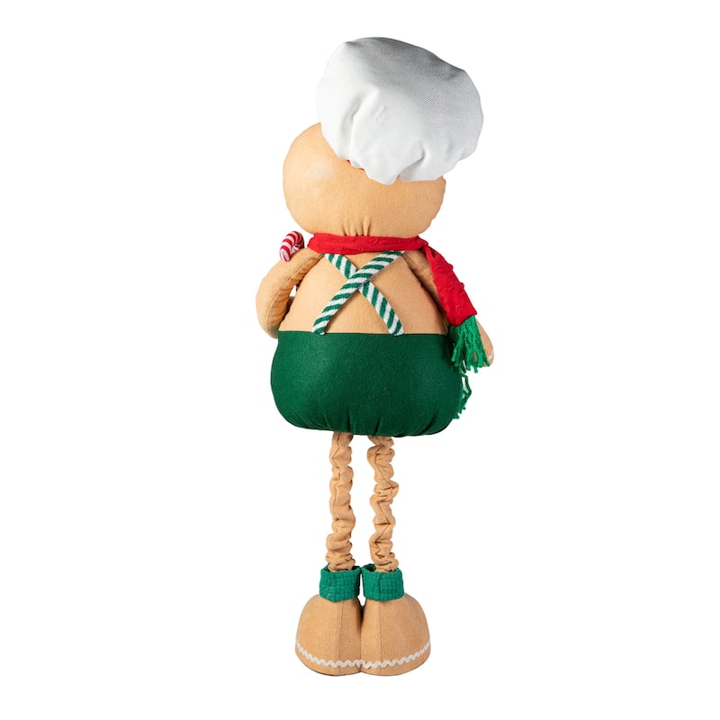 Glitzhome 39"H Telescoped Fabric Christmas Gingerbread Man Home Decor