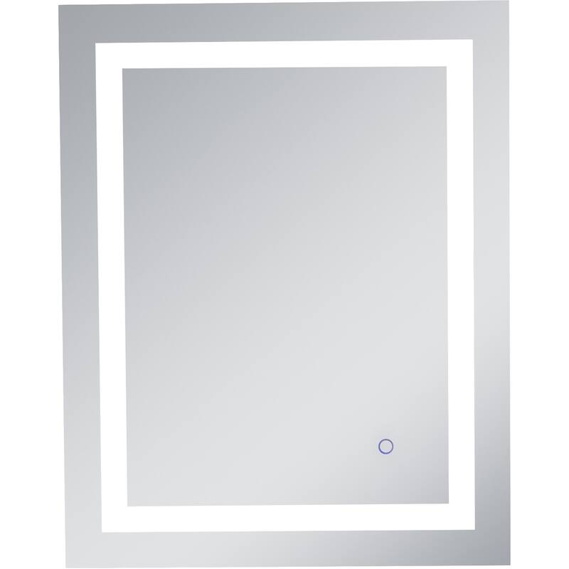Elegant Lighting Helios 30" x 24" Rectangular Frameless Wall Mounted - Silver