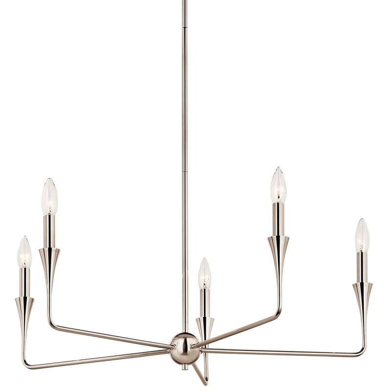 Kichler 52689 Alvaro 5 Light 31" Wide Taper Candle Style Chandelier - Polished Nickel