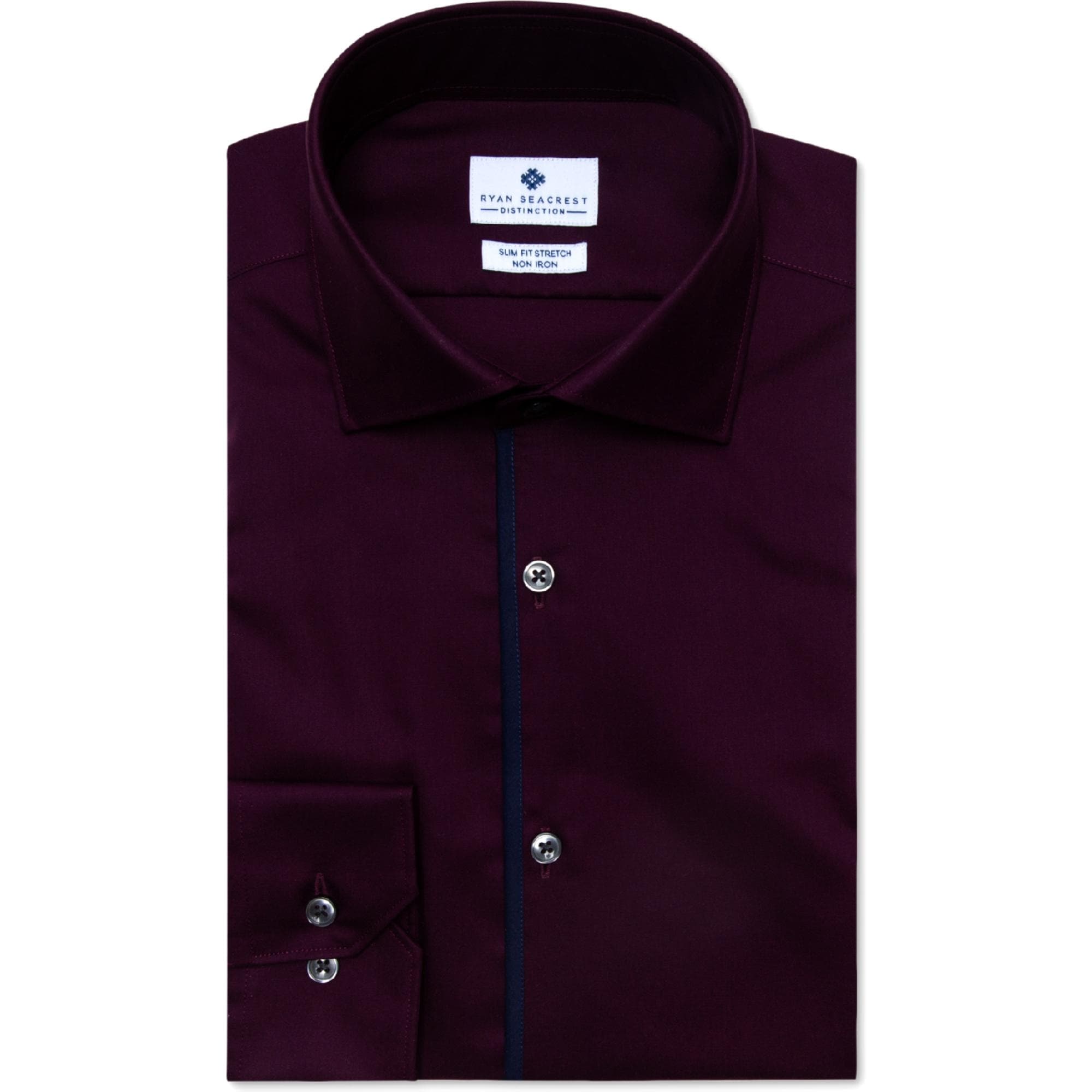 Shop Ryan Seacrest Distinction Mens Dress Shirt Cotton Button Down Red Solid 15 5 34 35 Overstock 31840838
