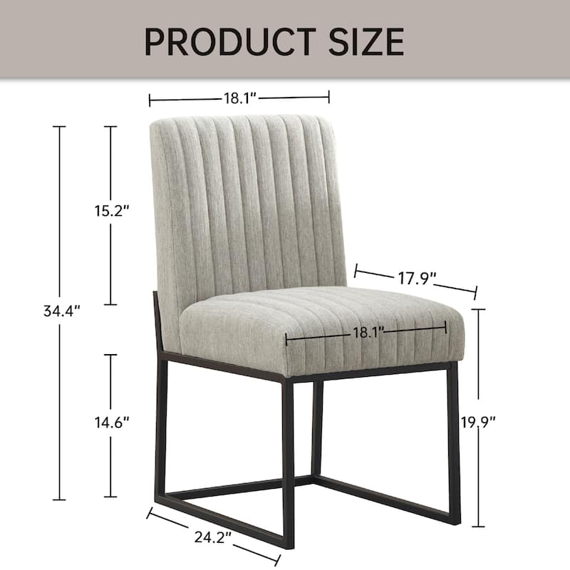 Mid Century Modern Dining Chair with Black Metal Legs