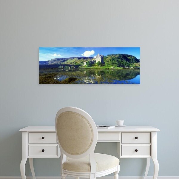 Easy Art Prints Panoramic Image 'castle and mountain, Eilean Donan Castle, Loch Duich, Scotland' Canvas Art