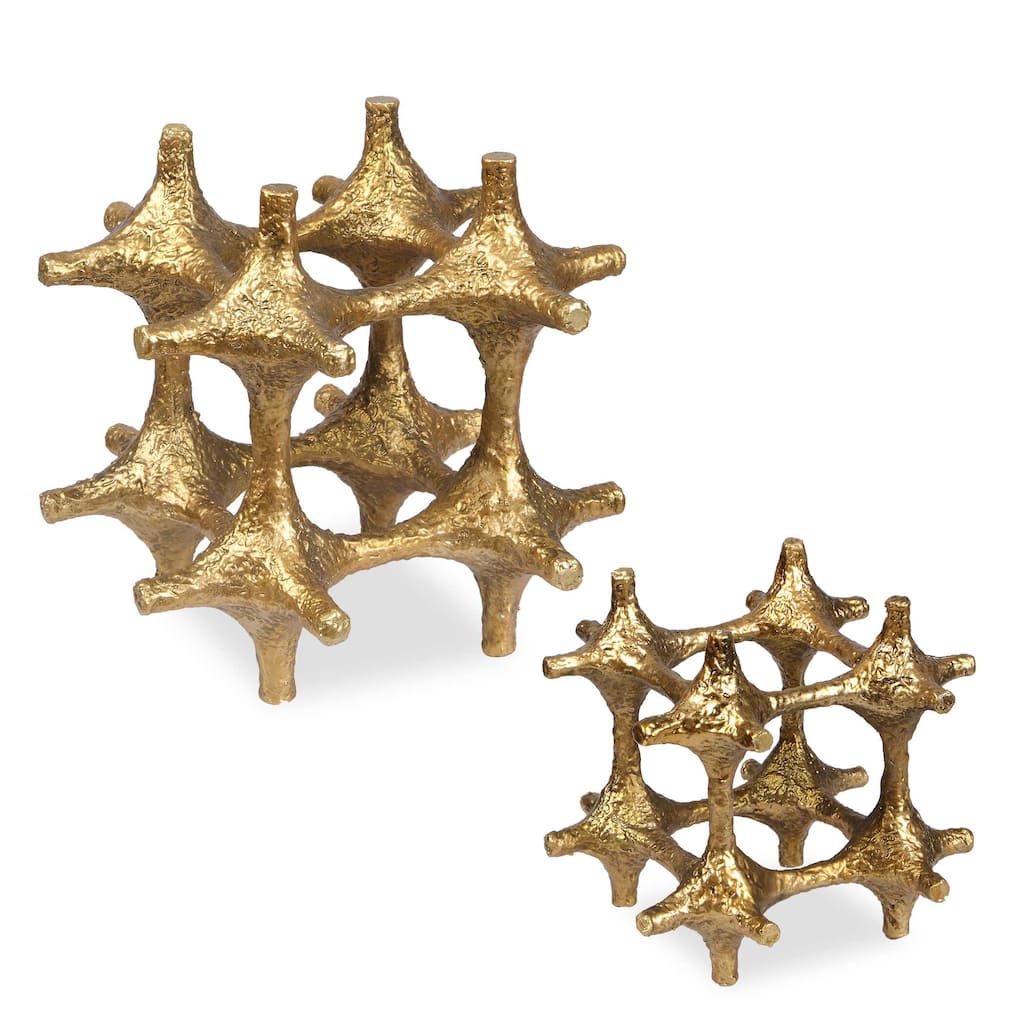 Uttermost Gilded Connection Modern Sculptures (Set of 2) - 6.50" W x 6.50" H x 6.50" D