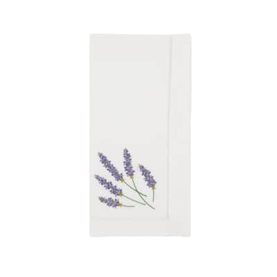 Garden Bliss Embroidered Lavender Napkin (Set of 6) - 20"x20"