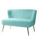 HULALA HOME Monica Modern Velvet Tufted Loveseat with Metal Legs - SAGE