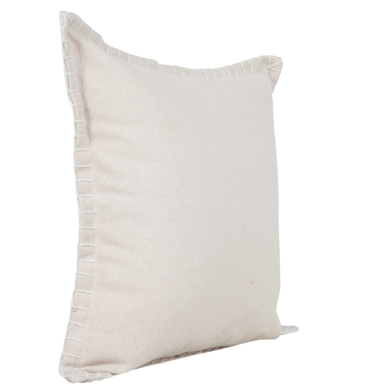 Sevita Guapo Casual Solid Stitched Edge Cotton Throw Pillow