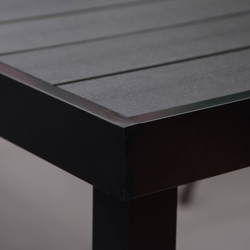 Outsunny Patio Dining Table for 8, Rectangular Aluminum Outdoor Table for Garden Lawn Backyard