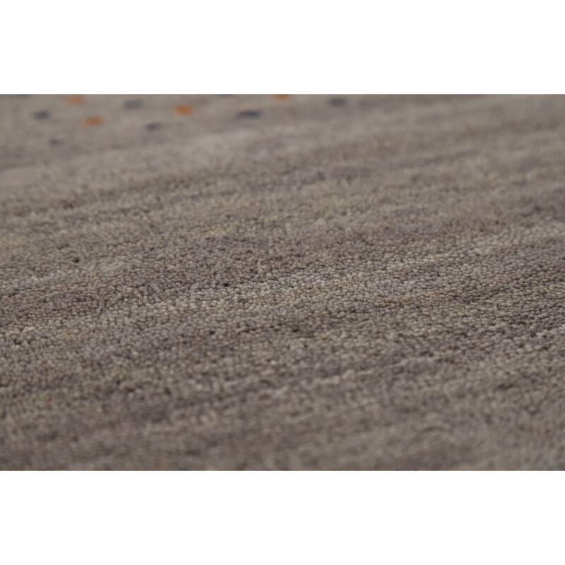 Tribal Gray Gabbeh Oriental Area Rug Handmade Wool Carpet - 5'3"x 7'7"