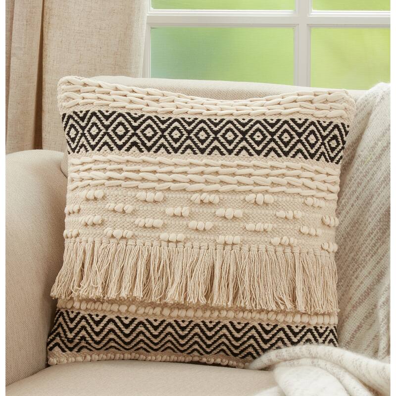 Multi-Textured Moroccan Design Throw Pillow