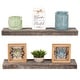 preview thumbnail 8 of 19, Rustic Wooden Floating Wall Shelves (Set of 2)