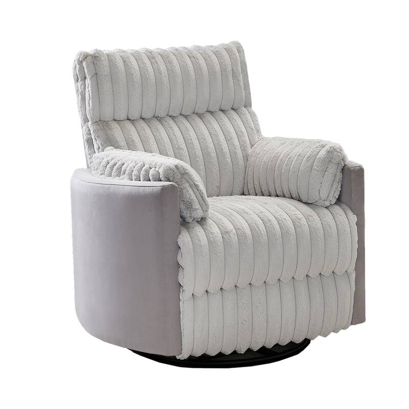 Swivel Recliner Chair with 360° Rotation, Manual Recline & Plush Arms