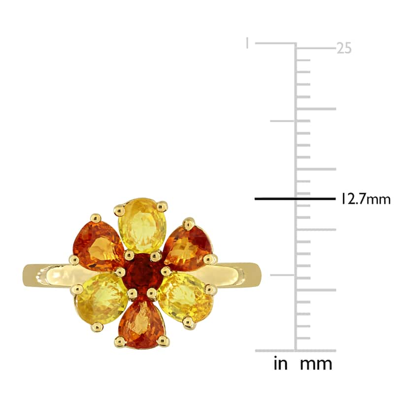 Miadora Multi-Gem Floral Ring Sterling Silver