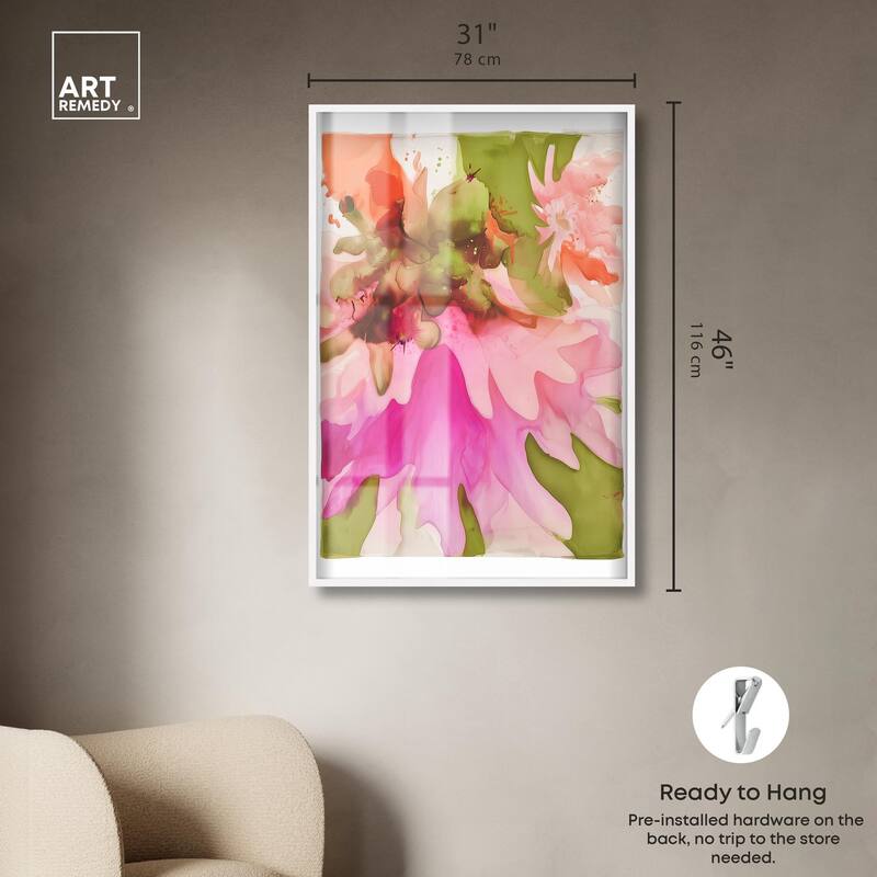 Vibrant Fluidity Floral I Shadowbox by Art Remedy