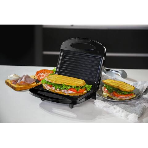 Chefman Electric Contact Grill, Black, 2 Sandwich Griddle Capacity