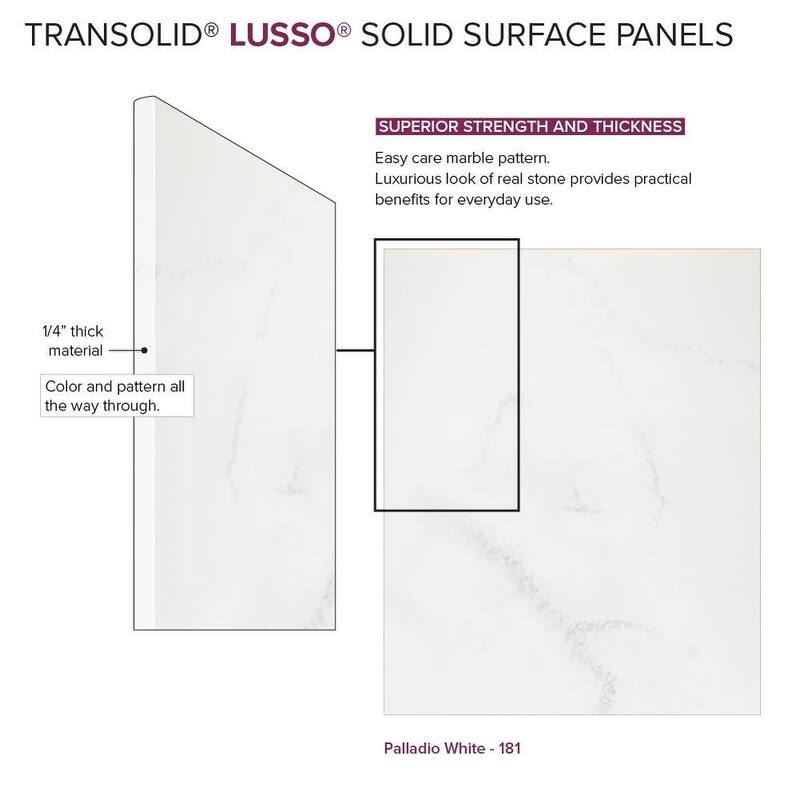 Transolid LWKX60367224 Lusso 96" H x 60" W x 36" D Three Wall Alcove