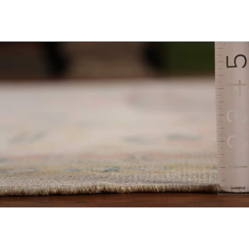 Hand Knotted Oriental 100% Wool Carpet Transitional All-Over Beige & Ivories Oushak Area Rug - 13' 2'' X 9' 5''