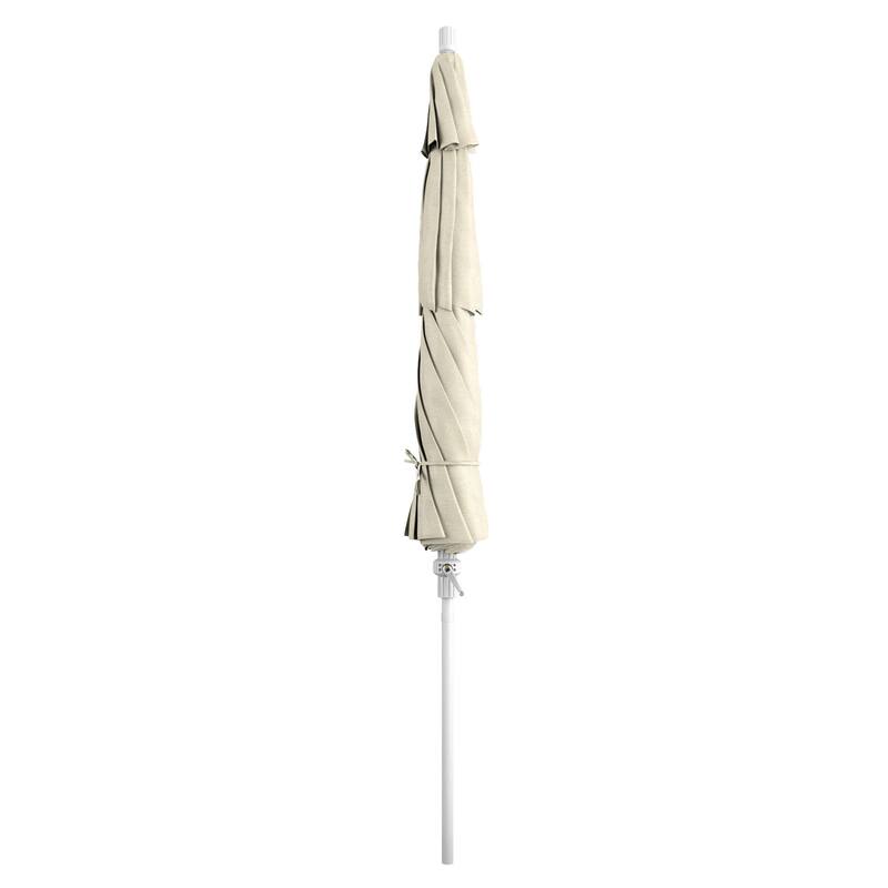California Umbrella 11' Rd. Aluminum Patio Umbrella, Crank Lift, Collar Tilt, Dbl Wind Vent, White Finish, Sunbrella Fabric