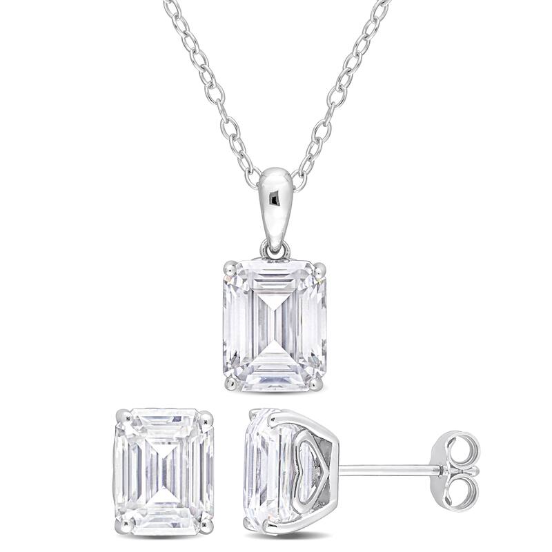 Miadora 7 1/2ct DEW Created Moissanite 2-Piece Set of Necklace and Earrings Sterling Silver