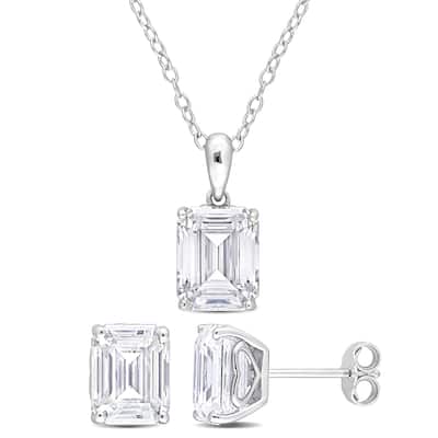 Miadora 7 1/2ct DEW Created Moissanite 2-Piece Set of Necklace and Earrings Sterling Silver