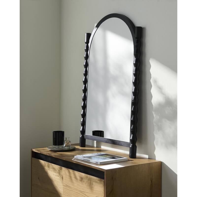 Livabliss Bellinda Global Accent Mirror - 36"H x 24"W x 2"D - Black