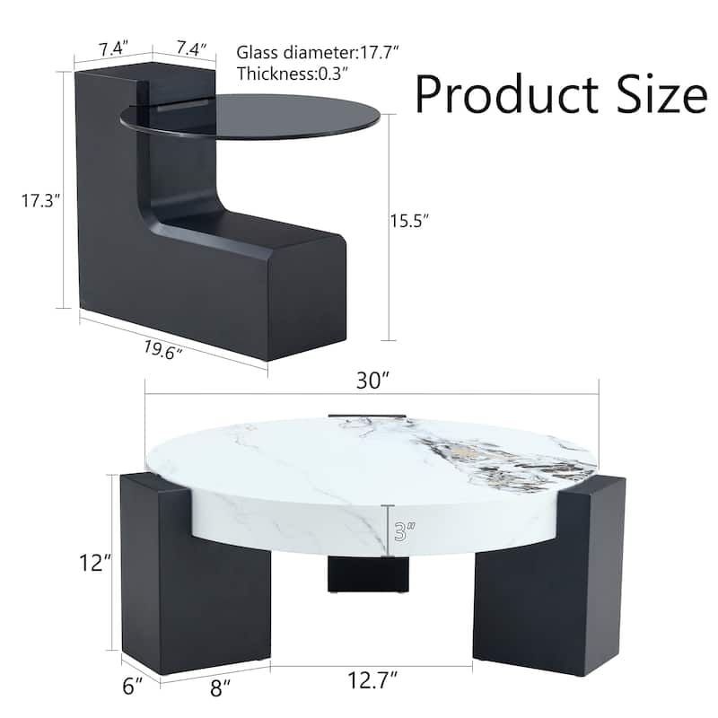 Roomfitters Detachable Double Layer Coffee Table with Modern Design, Space-Saving MDF Table for Versatile Use