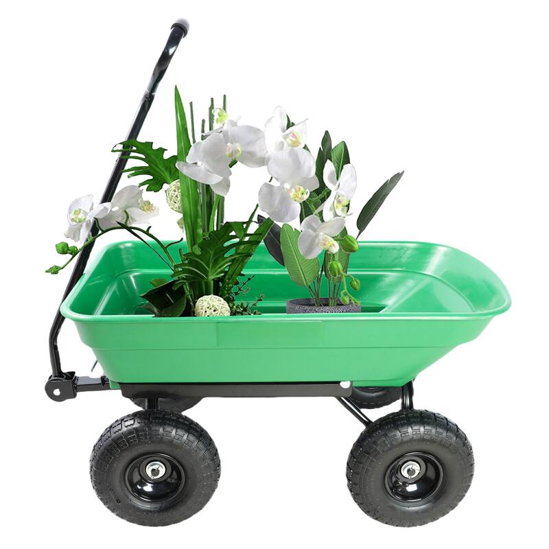 Heavy Duty Dump Truck Tool for Gardening and Outdoor Use - High Load Capacity, Wear-Resistant Tires, Easy Operation - Metal