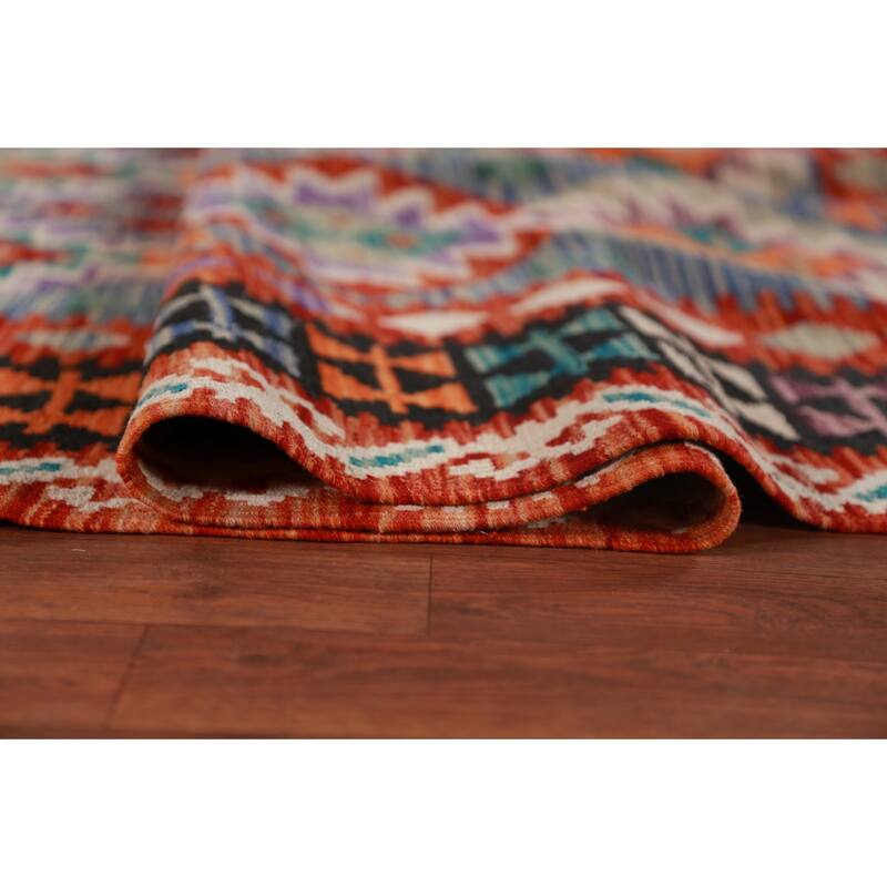 Reversible Kilim Oriental Area Rug Flatweave Home Decor Wool Carpet - 9'9"x 12'7"