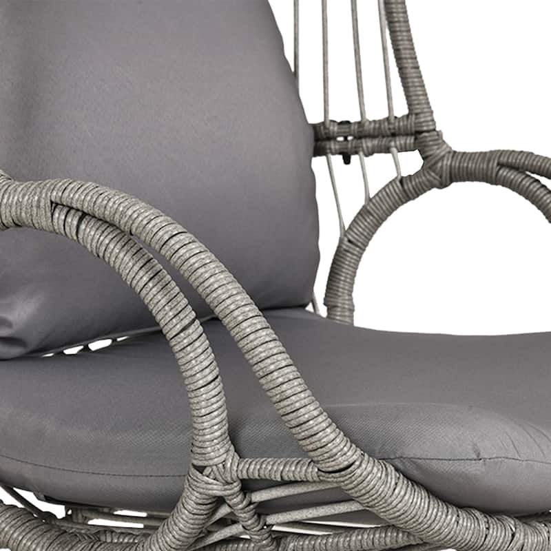 Moasis Outdoor Narrow Wicker Egg Chair Basket with Cushions