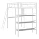 preview thumbnail 9 of 23, Twin Size Loft Metal Bed with 3 Layers of Shelves and Desk, Stylish Metal Frame Bed with Whiteboard