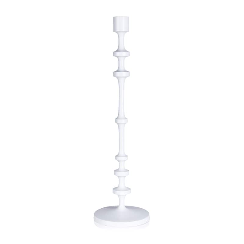 Lilou Matt White Metal Taper Candle Holder - 25"